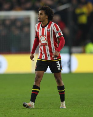 Sheffield United takımından Sam McCallum 18 Ocak 2025 'te Sheffield United' a karşı Norwich City Bramall Lane, Sheffield, İngiltere 'de oynanan maçta