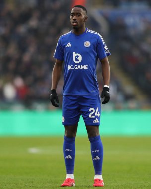 Leicester City 'den Boubakary Soumar Premier League maçında Leicester City, Fulham' a karşı King Power Stadyumu, Leicester, İngiltere, 18 Ocak 2025