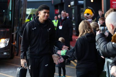 Norwich City 'den Lucien Mahovo, 18 Ocak 2025' te İngiltere 'nin Bramall Lane kentindeki Sheffield United ve Norwich City arasındaki Gökyüzü İddia Şampiyonası karşılaşması öncesinde geldi.