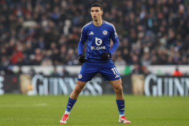 Leicester City 'den Bilal El Khannouss Premier League maçında Leicester City' ye karşı Fulham King Power Stadyumu, Leicester, İngiltere, 18 Ocak 2025