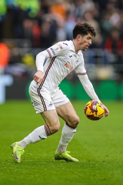 Swansea City 'nin Josh Key' i, 18 Ocak 2025 'te Cardiff City, Cardiff City Stadyumu' nda oynanan Cardiff City - Swansea City maçında