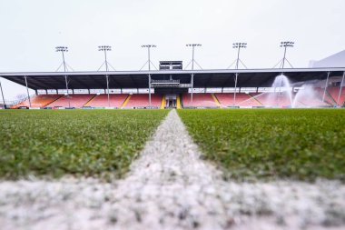 Bloomfield Road, Blackpool Home of Blackpool 'un genel görünümü, 18 Ocak 2025' te Bloomfield Road, Blackpool 'da Blackpool-Huddersfield Town maçının öncesinde