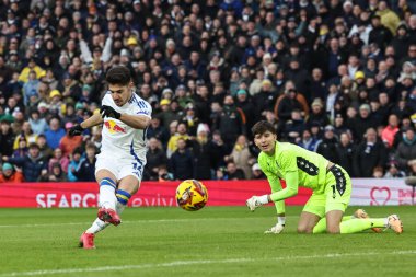 Leeds United takımından Malikane Solomon, 19 Ocak 2025 'te Leeds Road, İngiltere' de Leeds United ve Sheffield maçında 1-0 berabere kaldı.