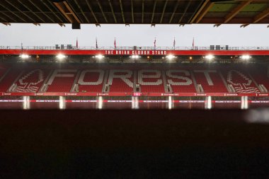 Premier Lig maçı sırasında Nottingham Forest 'ın Southampton' a karşı oynadığı City Ground, Nottingham, İngiltere maçının genel bir görüntüsü.