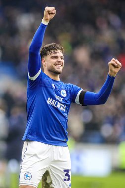 Cardiff City 'den Ollie Tanner, 18 Ocak 2025' te Cardiff City Stadyumu 'nda Cardiff City ile Swansea City arasındaki Sky Bet Şampiyonası maçının son düdüğünü çaldı.