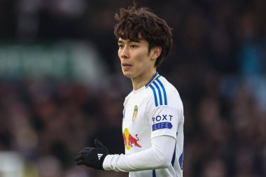Leeds United takımından Ao Tanaka 19 Ocak 2025 'te Leeds Road, Leeds, İngiltere' de Leeds United ile Sheffield maçında karşılaştı.