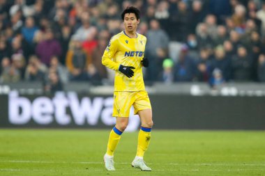 Kristal Saray 'dan Daichi Kamada Premier Lig maçı sırasında Londra Stadyumu' nda West Ham United 'a karşı Crystal Palace, 18 Ocak 2025