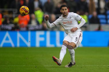 Swansea City 'den Ben Cabango, 18 Ocak 2025' te Cardiff City, Cardiff City Stadyumu 'nda oynanan Cardiff City - Swansea City maçında