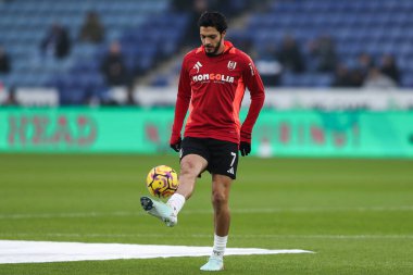 Maç öncesi ısınma öncesinde Fulham 'dan Ral Jimnez 18 Ocak 2025' te King Power Stadyumu 'nda Leicester City ile Fulham maçında karşılaşacak.