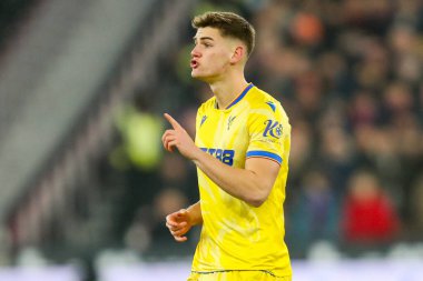 Crystal Palace 'dan Justin Devenny, 18 Ocak 2025' te Londra Stadyumu 'nda oynanan Premier League maçında takım talimatlarını veriyor.