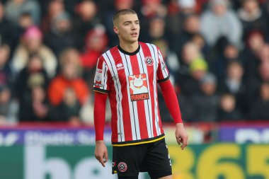 Sheffield United takımından Alfie Gilchrist 18 Ocak 2025 'te Sheffield United Norwich City' e karşı Bramall Lane, Sheffield, Birleşik Krallık 'ta oynanan maçında