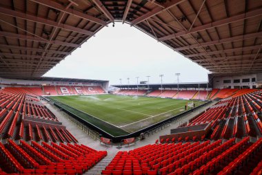 Bloomfield Road, Blackpool Home of Blackpool 'un genel görünümü, 18 Ocak 2025' te Bloomfield Road, Blackpool 'da Blackpool-Huddersfield Town maçının öncesinde