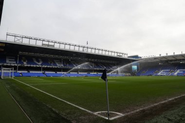 Goodison Park 'ın içinde, Everton' ın evi Premier League maçı öncesinde Everton Tottenham Hotspur 'a karşı Goodison Park, Liverpool, İngiltere, 19 Ocak 2025