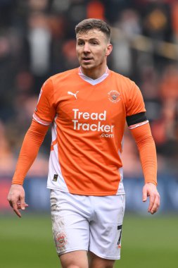 Blackpool takımından Lee Evans 18 Ocak 2025 'te Bloomfield Road, Blackpool' da Blackpool-Huddersfield Town maçında