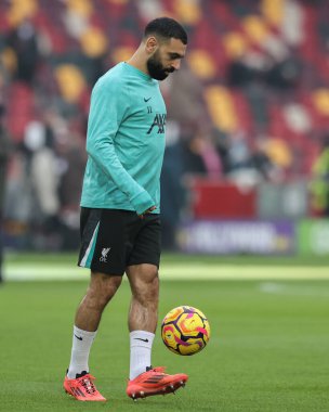 Liverpool 'dan Mohamed Salah Premier Lig karşılaşmasında Brentford Liverpool' a karşı Gtech Community Stadyumu, Londra, İngiltere, 18 Ocak 2025