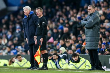 Everton 'dan David Moyes Premier Lig maçında Everton Tottenham Hotspur' a karşı Goodison Park, Liverpool, Birleşik Krallık, 19 Ocak 2025