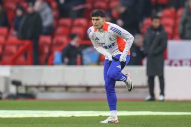 Nottingham Ormanı 'ndan Ramn Sosa Premier League maçında ısınma turunda Nottingham Forest Southampton' a karşı City Ground, Nottingham, İngiltere, 19 Ocak 2025