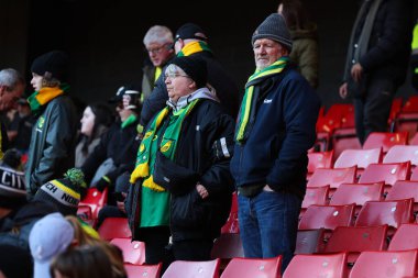 Norwich City taraftarları 18 Ocak 2025 'te Sheffield United Norwich City' e karşı Bramall Lane, Sheffield, Birleşik Krallık 'ta oynanan Sky Bet Şampiyonası maçı öncesinde