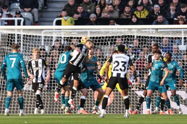 Newcastle United takımından Bruno Guimares 18 Ocak 2025 'te St. James' s Park, Newcastle, İngiltere 'de oynanan Premier League karşılaşmasında 1-1 öne geçti.