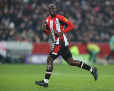 Brentford 'dan Yoane Wissa Premier League maçı sırasında Brentford, Liverpool' a karşı Gtech Community Stadyumu, Londra, Birleşik Krallık, 18 Ocak 2025