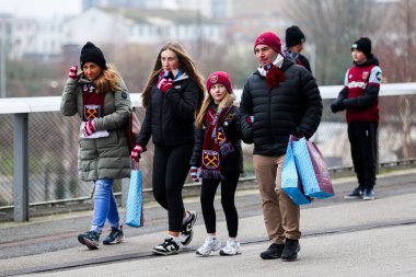 18 Ocak 2025 'te Londra Stadyumu' nda oynanan Premier League maçı öncesinde taraftarlar Londra Stadyumu 'na geldi.