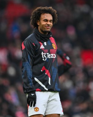 Joshua Zirkzee of Manchester United during the pre-game warmup ahead of the Premier League match Manchester United vs Brighton and Hove Albion at Old Trafford, Manchester, United Kingdom, 19th January 2025 clipart