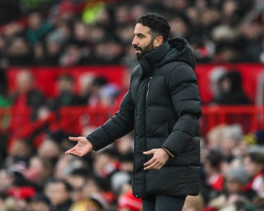 Premier Lig karşılaşmasında Manchester United 'ın Ruben Amorim Menajeri Manchester United ve Hove Albion' a karşı Old Trafford, Manchester, Birleşik Krallık, 19 Ocak 2025