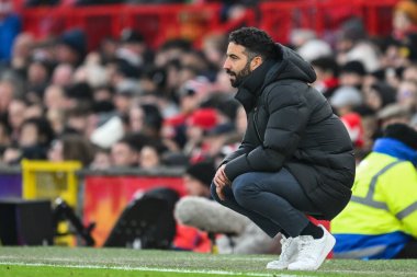 Premier Lig karşılaşmasında Manchester United 'ın Ruben Amorim Menajeri Manchester United ve Hove Albion' a karşı Old Trafford, Manchester, Birleşik Krallık, 19 Ocak 2025