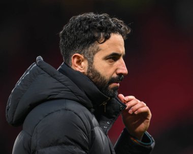 Manchester United 'ın Ruben Amorim Menajeri Manchester United ile Brighton ve Hove Albion arasında oynanan Premier League maçının sonunda Old Trafford, Manchester, İngiltere' de 19 Ocak 2025