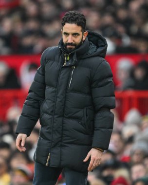 Premier Lig karşılaşmasında Manchester United 'ın Ruben Amorim Menajeri Manchester United ve Hove Albion' a karşı Old Trafford, Manchester, Birleşik Krallık, 19 Ocak 2025