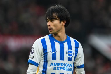 Brighton & Hove Albion takımından Kaoru Mitoma Premier Lig karşılaşmasında Manchester United ile Brighton ve Hove Albion 'a karşı Old Trafford, Manchester, İngiltere, 19 Ocak 2025