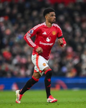 Manchester United 'dan Amad Diallo Premier League maçı sırasında Manchester United ve Hove Albion' a karşı Old Trafford, Manchester, Birleşik Krallık 'ta 19 Ocak 2025