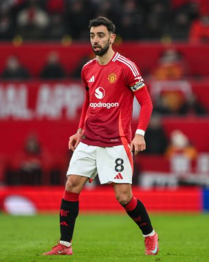 Manchester United, Manchester United ve Hove Albion maçlarında Manchester United 'a karşı 19 Ocak 2025' te Old Trafford, Manchester, İngiltere 'de oynanan Premier League maçında Bruno Fernandes