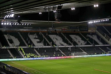 Pride Park Stadyumu, 21 Ocak 2025 'te İngiltere' nin Derby Park Stadyumu 'nda oynanan Derby County - Sunderland maçından önceki maçın genel görüntüsü.