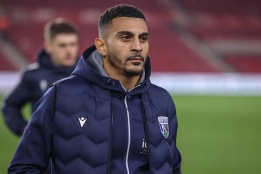 West Bromwich Albion takımından Karlan Grant 21 Ocak 2025 'te Middlesbrough - West Bromwich Albion maçı sırasında Riverside Stadyumu, Middlesbrough, Birleşik Krallık' a geldi.