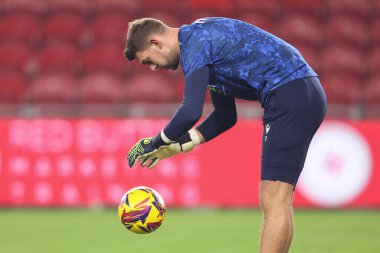 West Bromwich Albion takımından Alex Palmer, 21 Ocak 2025 'te Middlesbrough, Middlesbrough, Riverside Stadyumu' nda oynanan Middlesbrough-West Bromwich Albion maçında maç öncesi ısınma maçında...