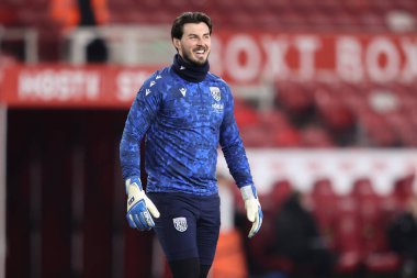 West Bromwich Albion 'dan Joe Wildsmith 21 Ocak 2025' te Middlesbrough - West Bromwich Albion maçında maç öncesi ısınma maçında Riverside Stadyumu, Middlesbrough, İngiltere