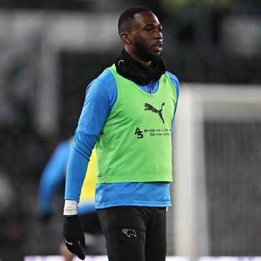 Derby County 'den Corey Blackett-Taylor 21 Ocak 2025' te İngiltere 'nin Pride Park Stadyumu' nda oynanan Derby County - Sunderland maçından önce