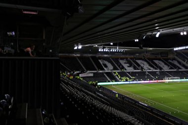 Pride Park Stadyumu, 21 Ocak 2025 'te İngiltere' nin Derby Park Stadyumu 'nda oynanan Derby County - Sunderland maçından önceki maçın genel görüntüsü.