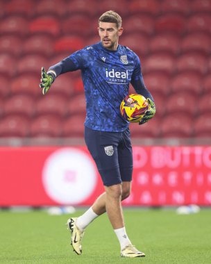 West Bromwich Albion takımından Alex Palmer, 21 Ocak 2025 'te Middlesbrough, Middlesbrough, Riverside Stadyumu' nda oynanan Middlesbrough-West Bromwich Albion maçında maç öncesi ısınma maçında...