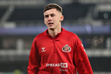 Sunderland 'dan Chris Rigg Sky Bet Şampiyonası' ndan önce Derby County, Sunderland 'a karşı Pride Park Stadyumu, Derby, İngiltere, 21 Ocak 2025