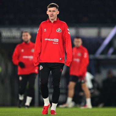 Sunderland 'dan Chris Rigg Sky Bet Şampiyonası' ndan önce Derby County, Sunderland 'a karşı Pride Park Stadyumu, Derby, İngiltere, 21 Ocak 2025