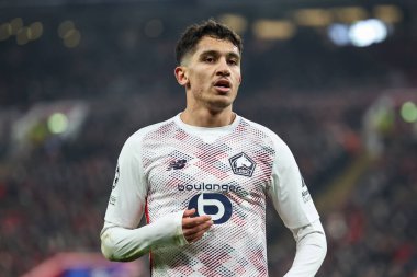 UEFA Şampiyonlar Ligi sırasında Lille 'den Osame Sahraoui - Lig Sahnesi Liverpool - Liverpool - Anfield, Liverpool, İngiltere, 21 Ocak 2025