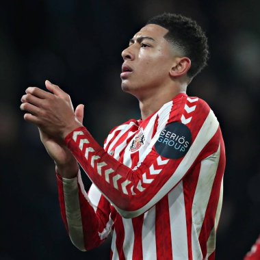 Sunderland 'dan Jobe Bellingham, 21 Ocak 2025' te İngiltere 'nin Pride Park Stadyumu' nda oynanan Derby County - Sunderland maçından sonra