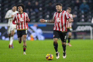 Sheffield United takımının oyuncusu Gustavo Hamer, Swansea City ile Sheffield United maçında Swansea.com Stadyumu, Swansea.com, İngiltere, 21 Ocak 2025