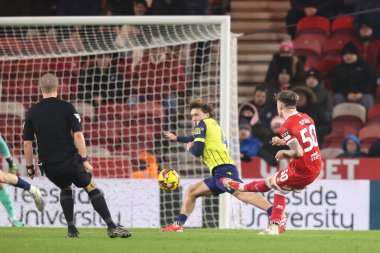 Middlesbrough 'dan Ben Doak, 21 Ocak 2025' te Middlesbrough, İngiltere 'deki Riverside Stadyumu' nda oynanan Middlesbrough-West Bromwich Albion maçında 2-0 berabere kaldı.