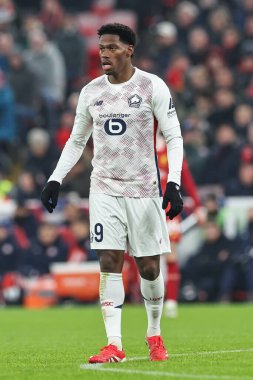 Lille 'den Jonathan David UEFA Şampiyonlar Ligi - Lig Stage Liverpool - Liverpool - Liverpool, Liverpool, İngiltere, 21 Ocak 2025