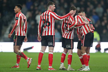 Sunderland 'dan Wilson Isidor, 21 Ocak 2025' te İngiltere 'nin Pride Park Stadyumu' nda oynanan Derby County - Sunderland maçında izin verilmeyen golü kutluyor.