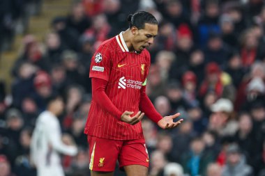 Liverpool 'dan Virgil van Dijk, UEFA Şampiyonlar Ligi - Lig Sahnesi Liverpool v Lille Anfield, Liverpool, İngiltere, 21 Ocak 2025