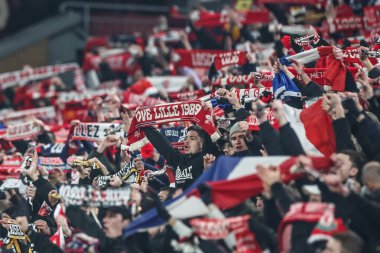 Lille taraftarları UEFA Şampiyonlar Ligi - Lig Stage Liverpool - Liverpool - Liverpool - Liverpool, Liverpool, İngiltere, 21 Ocak 2025